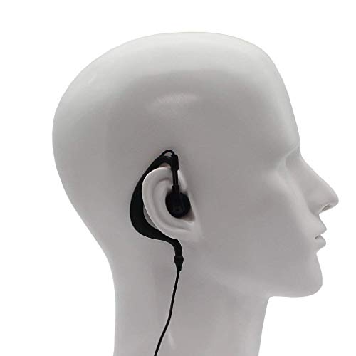 2Pcs G Shape Clip-Ear Walkie Talkie Headset Earpiece with Mic is Compatible with Midland LXT118 GXT1000VP4 LXT500VP3 LXT600VP3 LXT380 2-pin
