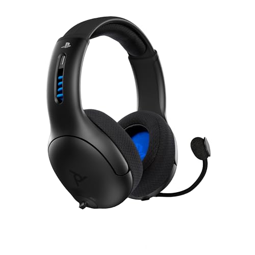 PDP AIRLITE PRO Wireless Power Stereo Gaming Headset with Noise Cancelling Microphone: Compatible with PS5/PS4/PS3 Console/PC Windows 10, Comfortable Lightweight Headphones, Long Battery Life (black)