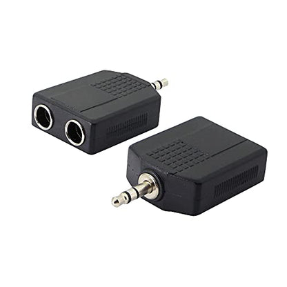 3.5mm (1/8 Inch) to 6.35mm (1/4 Inch) Stereo Audio Splitter，TRS 3.5mm Male to Two 6.35mm Female nterconnect Audio Connector Adapter(2-Pack)