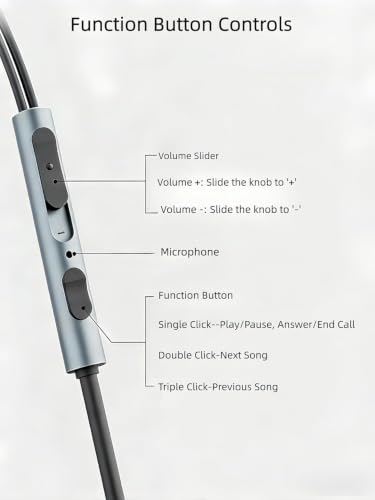 Acer Wired Headphones, HD Bass Driven Audio, Lightweight Aluminum Wired in Ear Earbud Headphones, 3.5mm Tangle-Free Cord