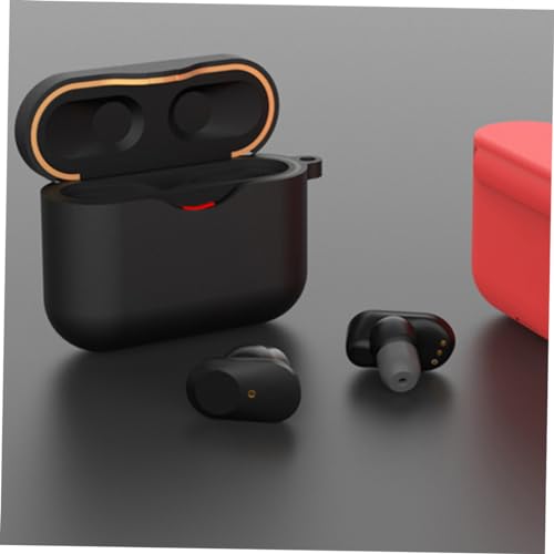 Wireless Earphone Protective Case, Silicone Shockproof Cover for Charging | Easy Access to Charging Port, Full Protection, Impact Resistant Design, Black Silicone Sleeve