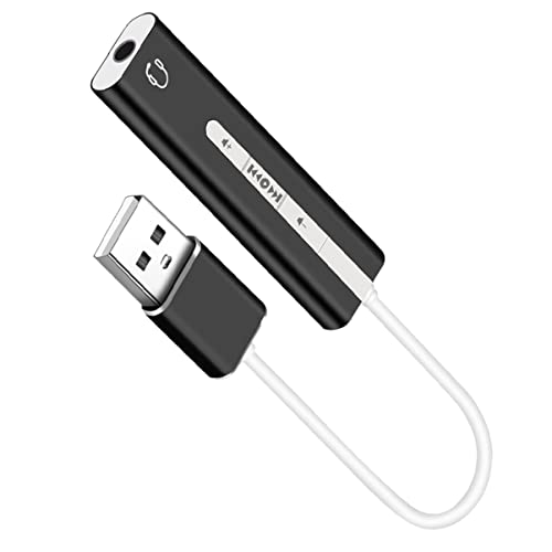 Hemoton 2pcs USB External Sound Card Surround Sound for Microphone and Earphone Volume for Computer Use Black