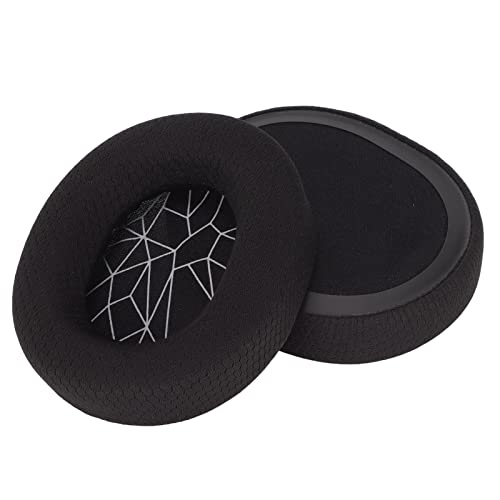 Replacement Ear Cushion Pads with Memory Foam Protein Leather for 3 5 7 Pro ATH M40X M50X MDR 7506 Cloud 2 Black V2 (Black Ear Pads with White Silk Screen) - color: Black ear pads with white silk screen