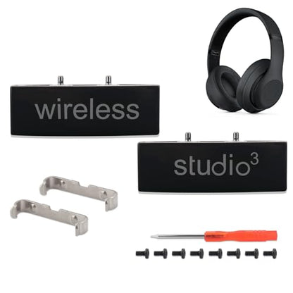 Studio 3 Hinge Headband Connector Replacement Metal Repair Parts Compatible with Beats Studio 3.0 Wireless Over-Ear Headphones Repair Kit (Black) - color: Black