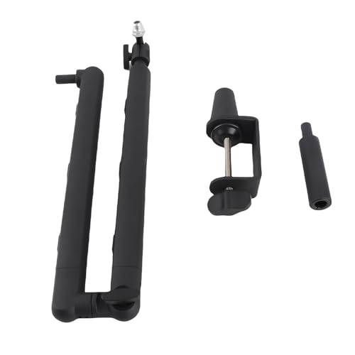 HUIOP Microphone Boom Arm Low Profile Adjustable Stick Microphone Arm Stand with Desk Mount Clamp Screw Adapter Cable Management Metal Mic Boom Arm for Podcast Streaming Gaming Studio