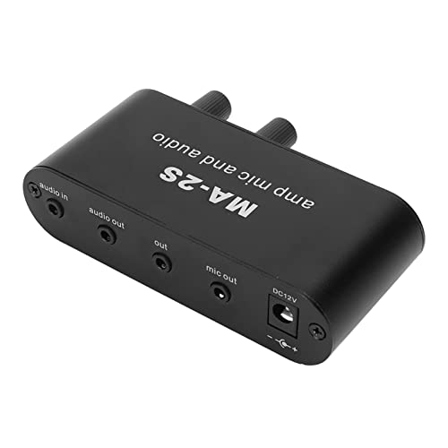 Audio Preamplifier, Micropne Amplifier1/4 Input 3.5Mm Output Small Stereo Channel Audio Splitter, 3 Output Ports Headphone Amplifier, Audio Splitter, Mini Amplifier For Speakers With Audio Cable For