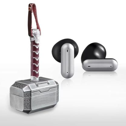 Wireless Earbuds with Thor Hammer Wireless Charging Case,5.3 Bluetooth Ear Buds Light-Weight Headphones,Novelty Gifts for Men