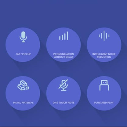 Zopsc USB PC Microphone, Omnidirectional Sound Plug and Play with One Touch Mute, Smart Chip for Gaming Streaming Computer