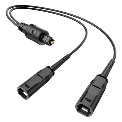 VANAUX 1x2 Digital Audio Splitter, Fiber Optic Digital Audio Cable, Toslink S/PDIF 1 Male Input 2 Female Output Support LPCM2.0, Dolby Digital, DTS 5.1 (1ft/0.3m) - size: 1ft/0.3m