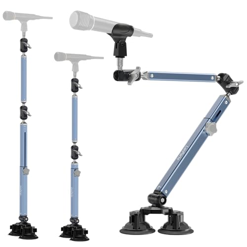 Microphone Boom Arm 360° Rotatable Foldable Adjustable Desk Mic Stand Desk Mount Sturdy Aluminum Alloy for Podcast Video Gaming Meeting Studio - size: Suction Cup