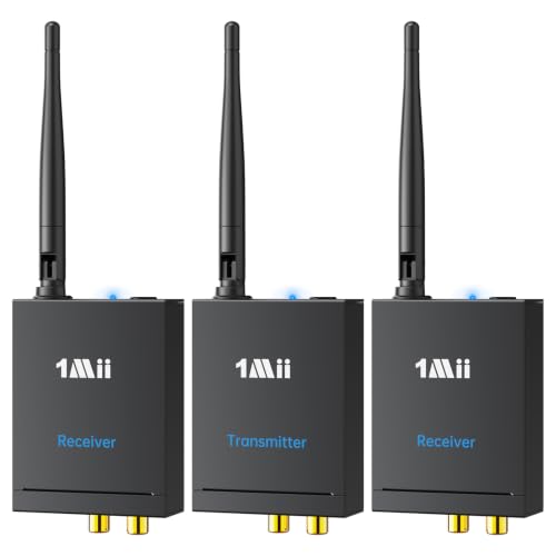 1Mii 2.4GHz (1 TX + 2 RX) Wireless Audio Transmitter and Receiver Set - size: 3 in 1