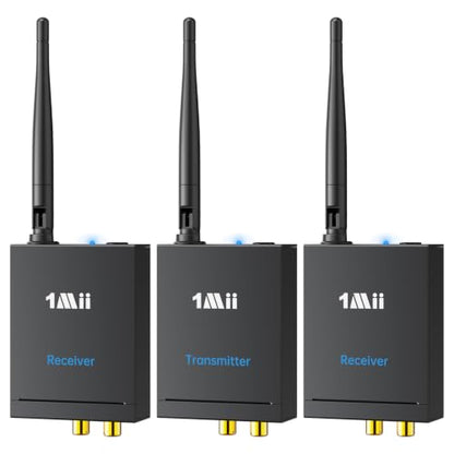 1Mii 2.4GHz (1 TX + 2 RX) Wireless Audio Transmitter and Receiver Set - size: 3 in 1