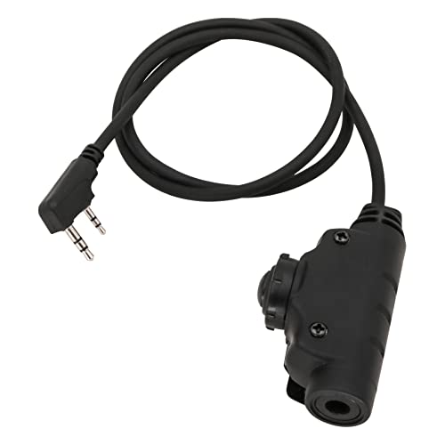 HEARFALCOM Tactical Headset Adapter U94 V2 PTT Push to Talk Adapter with Standard 7.00mm Jack Compatible with Civilian Version Tactical Headphones (Black) - color: BK 1