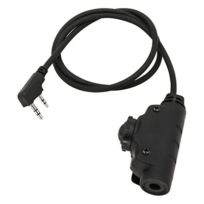 HEARFALCOM Tactical Headset Adapter U94 V2 PTT Push to Talk Adapter with Standard 7.00mm Jack Compatible with Civilian Version Tactical Headphones (Black) - color: BK 1