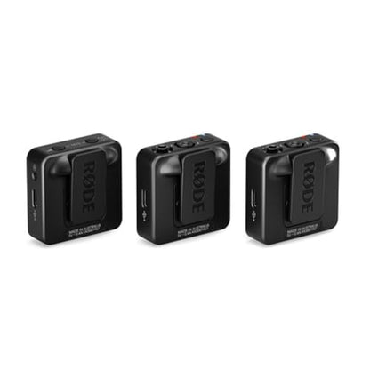 RØDE Wireless GO (Gen 3) 2-Person Compact Digital Wireless Microphone System/Recorder | 2.4 GHz, Black Bundle with 2 Lavalier Microphones + 2 Furry Windscreens + Cloth (6 Items) - color: Black