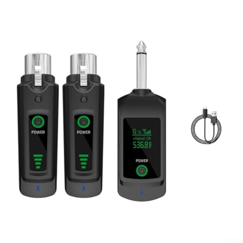FABULETTA Wireless XLR Microphone System, 2.4G Dynamic Mic Transmitter with 80m Range, Rechargeable for Live Stage, Church, and Public Speaking Events(1 in 2)