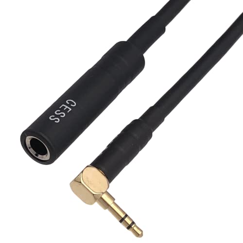 CNCESS Right Angle 3.5mm to 6.35mm Headphone Adapter, 6 in, 2-Pack