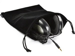 Cosmos 2 Pcs Portable Headphone Carrying Bag Travel Headset Storage Pouch Soft Drawstring Headphone Case Bag for Over-Ear Headphones Gaming Headset Neckband Earphones (Black Color)