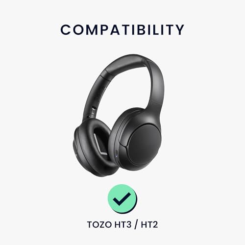 kwmobile Ear Pads Compatible with TOZO HT3 / HT2 Earpads - 2X Replacement for Headphones - Black