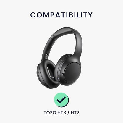 kwmobile Ear Pads Compatible with TOZO HT3 / HT2 Earpads - 2X Replacement for Headphones - Black