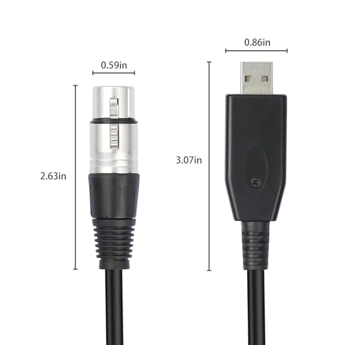 REXUS USB A Male to XLR Female Microphone Cable 6.6 FT, USB to XLR Stereo Audio Cord Link Converter Cable, Plug and Play P&P Audio Adapter for PC, Laptop(UAM2XF_20) - size: 6.6 Feet