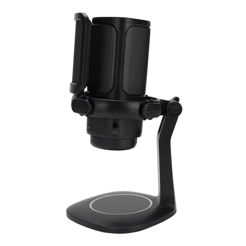 Dpofirs Gaming USB Microphone with RGB, Cardioid Condenser for PC, Streaming, Podcast - Pop Filter, Touch Control, Volume Knob, Instant Mute