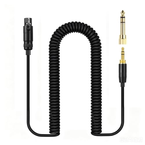 Replacement Coiled Cable for Beyerdynamic DT990 DT770 DT900 PRO X, AKG Q701 | 3.5mm to Mini-XLR Audio Cable Compatible with Beyerdynamic DT700 PRO X, DT1990 PRO MKII, Headphone Cord for AKG K240, K702