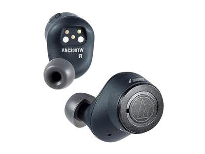 Audio-Technica ATH-ANC300TW QuietPoint Wireless Active Noise-Cancelling in-Ear Headphones, Black