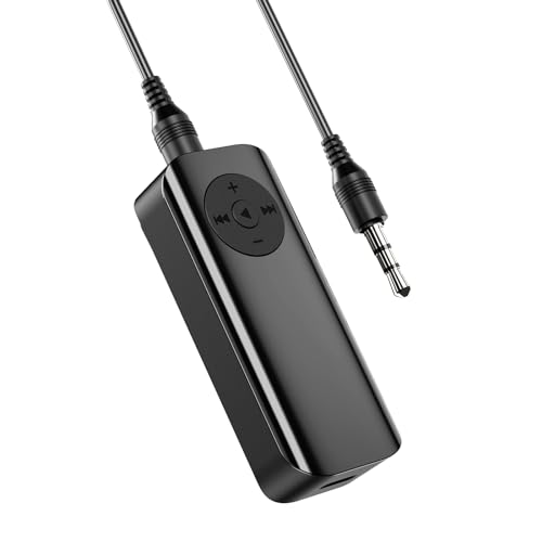 LOFICOPER Bluetooth Transmitter Receiver, Aux Bluetooth Adapter for Car, Support TF Card, Hand-Free Call, Navigation, Car & Home Stereo, TV, Headphones - color: Glossy Black