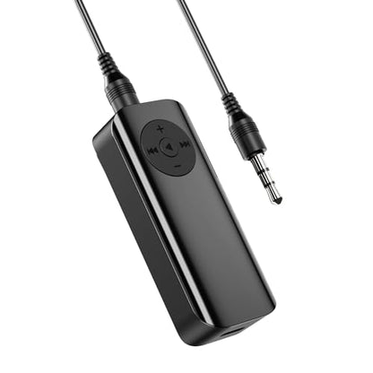 LOFICOPER Bluetooth Transmitter Receiver, Aux Bluetooth Adapter for Car, Support TF Card, Hand-Free Call, Navigation, Car & Home Stereo, TV, Headphones - color: Glossy Black