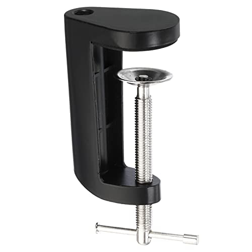 Generic M10 Thread Hole Desk Table Mount Clamp, Universal Adjustable C Shape Desk Clamp for Microphone Arm Desk Lamps Stand, Black