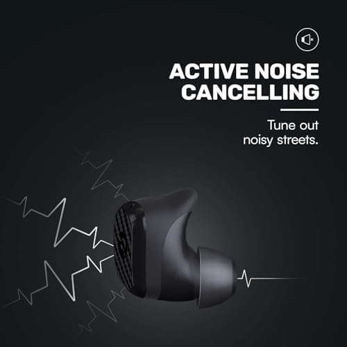 Raycon Impact Earbuds Military-Grade Impact Resistant, IP67 Bluetooth Earbuds with Stereo Sound, 90 Hours of Battery Life, Active Noise Cancellation (Black)