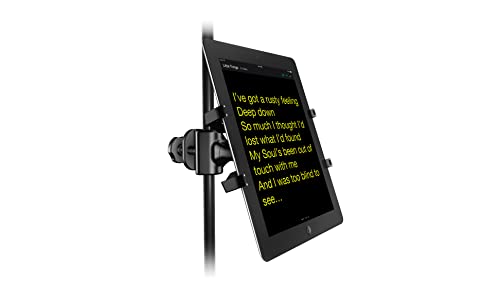 IK Multimedia iKlip Xpand Tablet Holder for mic Stands, fits iPad and Android Tablets Between 7" to 12.9" with an Adjustable 360° Swivel and Soft-Touch fit - size: Tablet