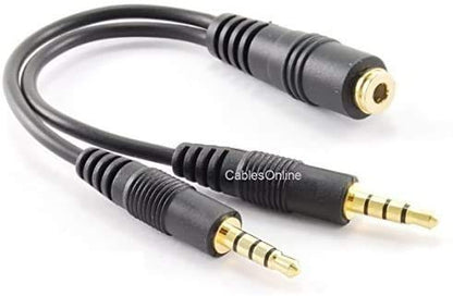 CablesOnline 3.5mm TRRS Female to Dual TRRS Male Stereo 4-Pole Splitter Cable, IP-Y03