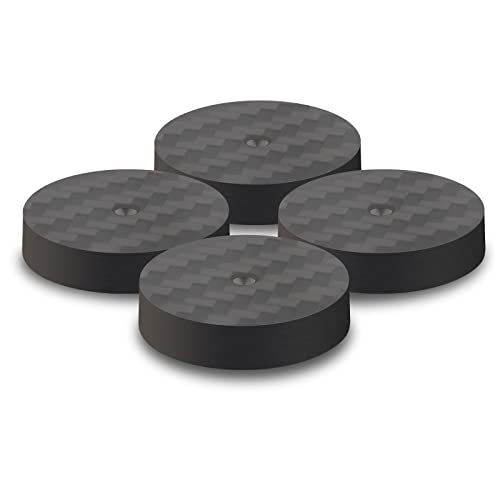 Monosaudio 4Pcs Carbon Fiber Isolation Speaker Spikes Pads 25X5mm Speaker Spike Floor Protectors Speaker Isolation Feet for Audio,Speakers,Subwoofers,Amplifier,Home Theater,Turntable,DAC(Black) - size: 25X5mm