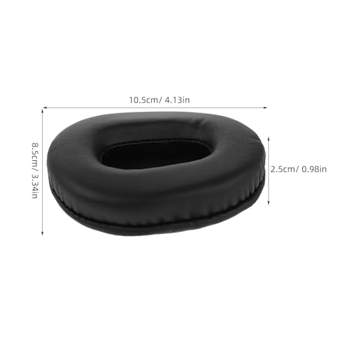 2Pcs Oval Foam Earphone Sponge Covers Replacement Ear Pads for Headphones and Office Headsets, Sweat-Resistant Earbud Pad Protectors, Black 100X80Mm for Long Wear Use