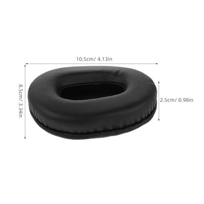 2Pcs Oval Foam Earphone Sponge Covers Replacement Ear Pads for Headphones and Office Headsets, Sweat-Resistant Earbud Pad Protectors, Black 100X80Mm for Long Wear Use