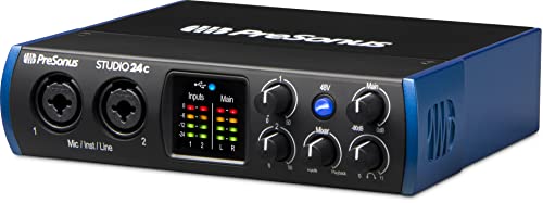 PreSonus Studio 24c 2x2, 192 kHz, USB Audio Interface with Studio One DAW Recording Software | USB Audio Interface with Studio One DAW Recording Software