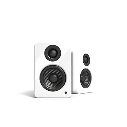 Kanto YU2GW PC Gaming Desktop Speakers | 3" Composite Drivers | 3/4" Silk Dome Tweeter | Class D Amplifier | 100 Watts | Built-in USB DAC | Subwoofer Output | Pair | Gloss White - color: Gloss White
