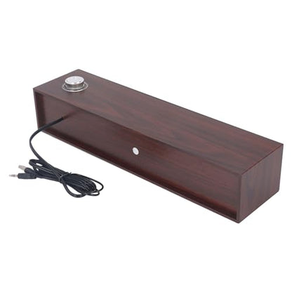 Diyeeni Wooden Computer Speaker, USB Powered PC Speakers, HiFi Stereo Sound Computer Sound Bar for Desktop Laptop, with Volume Knob, 3.5mm AUX Plug & Jack, 1.2m Cable