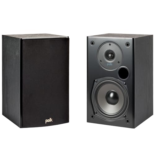 Polk Audio T15 100 Watt Home Theater Bookshelf Speakers, Black, 1 Pair - style: Bookshelf Speaker
