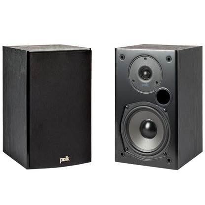 Polk Audio T15 100 Watt Home Theater Bookshelf Speakers, Black, 1 Pair - style: Bookshelf Speaker