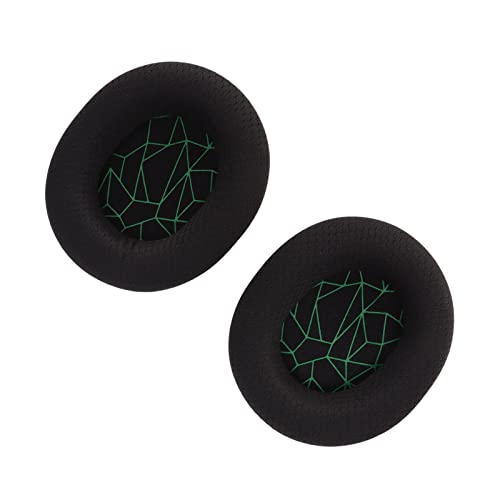 Replacement Ear Cushion Pads with Memory Foam Protein Leather for 3 5 7 Pro ATH M40X M50X MDR 7506 Cloud 2 Black V2 (Black earpads with Green Silk Screen) - color: Black earpads with green silk screen
