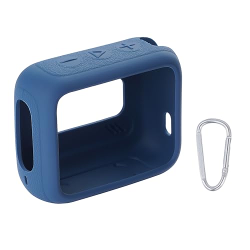 for JBL Go 4 Waterproof Bluetooth Speaker Silicone Cover, Blue | Snug Fit, Portable Carabiner Clip, Shock Absorption, Drop Protection, Travel Lightweight Design, Protective Skin Case - color: Blue Case