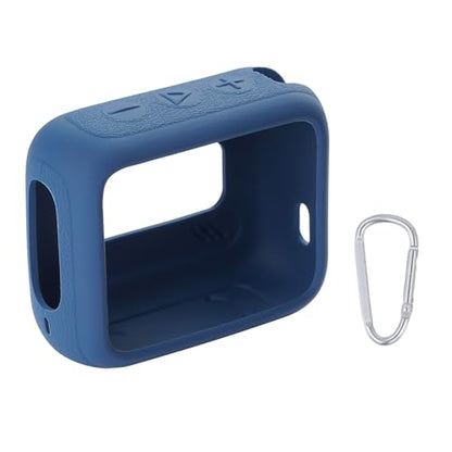 for JBL Go 4 Waterproof Bluetooth Speaker Silicone Cover, Blue | Snug Fit, Portable Carabiner Clip, Shock Absorption, Drop Protection, Travel Lightweight Design, Protective Skin Case - color: Blue Case