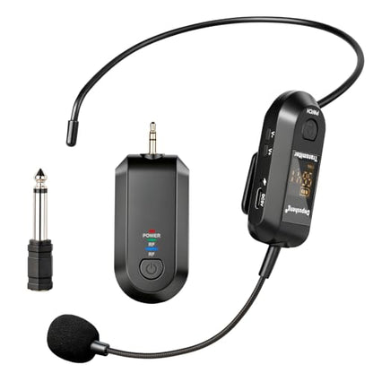 Depusheng 2.4G Wireless Microphone Headset,Lavalier and Handheld Mic 160ft Range,with 1/8''&1/4'' Plug for PA System,Voice Amplifier (1 Headset Microphone) - size: 1 Headset microphone
