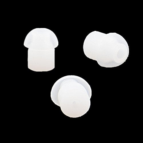 Lsgoodcare 20Pcs Soft White Silicone Mushroom Ear Tips Comfort Replacement Earbuds, Acoustic Tube Ear Piece Covers Compatible with Motorola Kenwood Baofeng HYT Walkie Talkie Surveillance Radio Headset