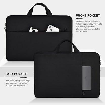17 17.3 inch Laptop Sleeve Case for 2026 2025 HP 17 inch Touchscreen Computer, HP Envy/Pavilion, Shockproof-Padded Travel Carrying Laptop Bag with Accessory Pockets, Black - size: 17-17.3 Inch