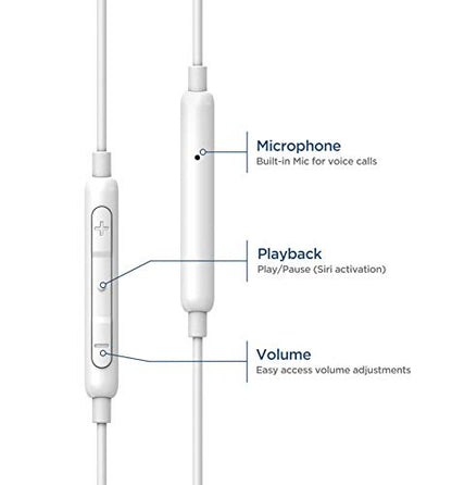 Thore Wired in Ear Headphones for iPhone Xr, Xs Max, iPhone 11, 12, 13, 14 Pro Max Earphones with Mic - Lightning MFi Certified by Apple Earbuds with Remote Microphone + Volume Control (V100) - color: Rose Gold