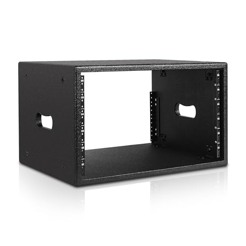 Sound Town 6U Studio Rack with 6-Space, Heavy-Duty 0.7" (18mm) Baltic Birch Plywood with Polyurea Coating, for Recording Room, Home Studio (SDRK-6PU) - size: 6U with 14.2" Depth